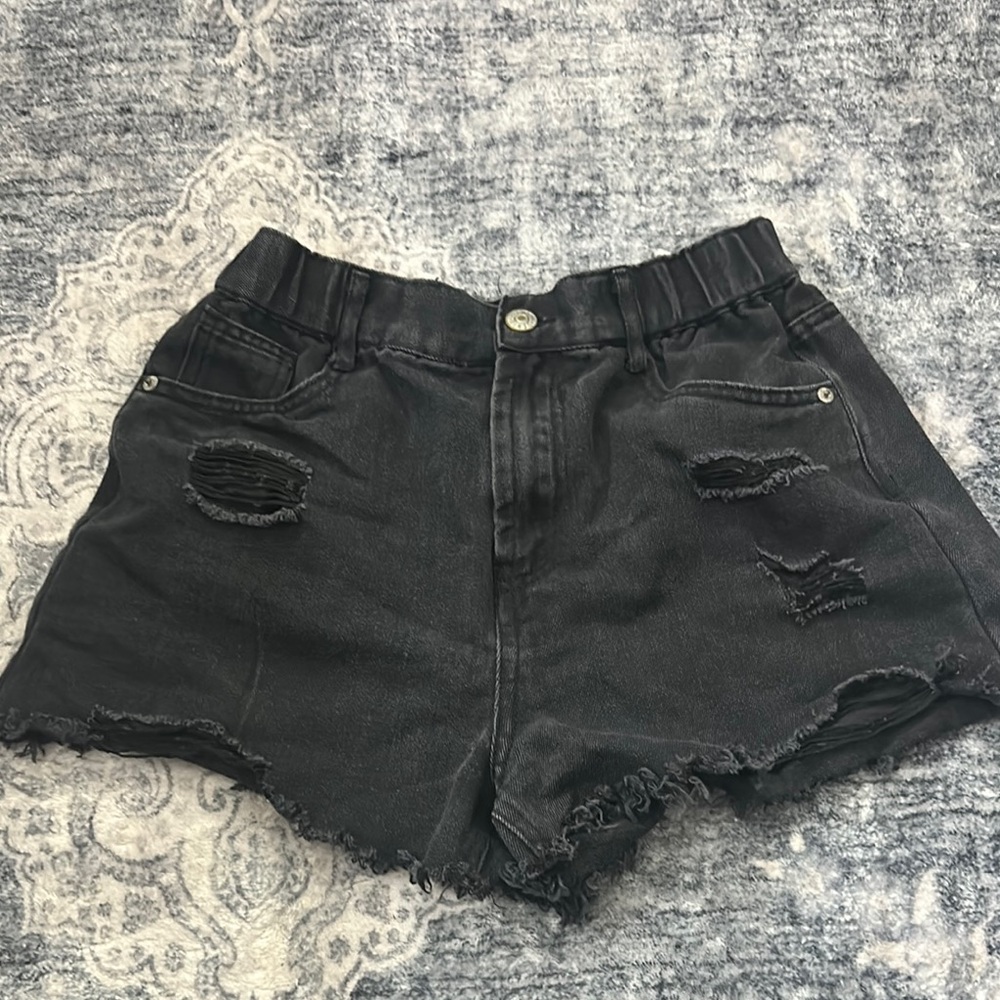 Love Tree Black Distressed Jean Shorts